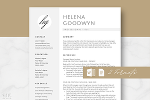 Modern Resume Template - The Helena, a Resume Template by AntDesignStudio