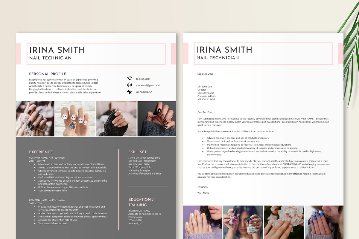 Nail Tech Resume Template, a Resume Template by Stanin Studio (Photo 2 of 10)