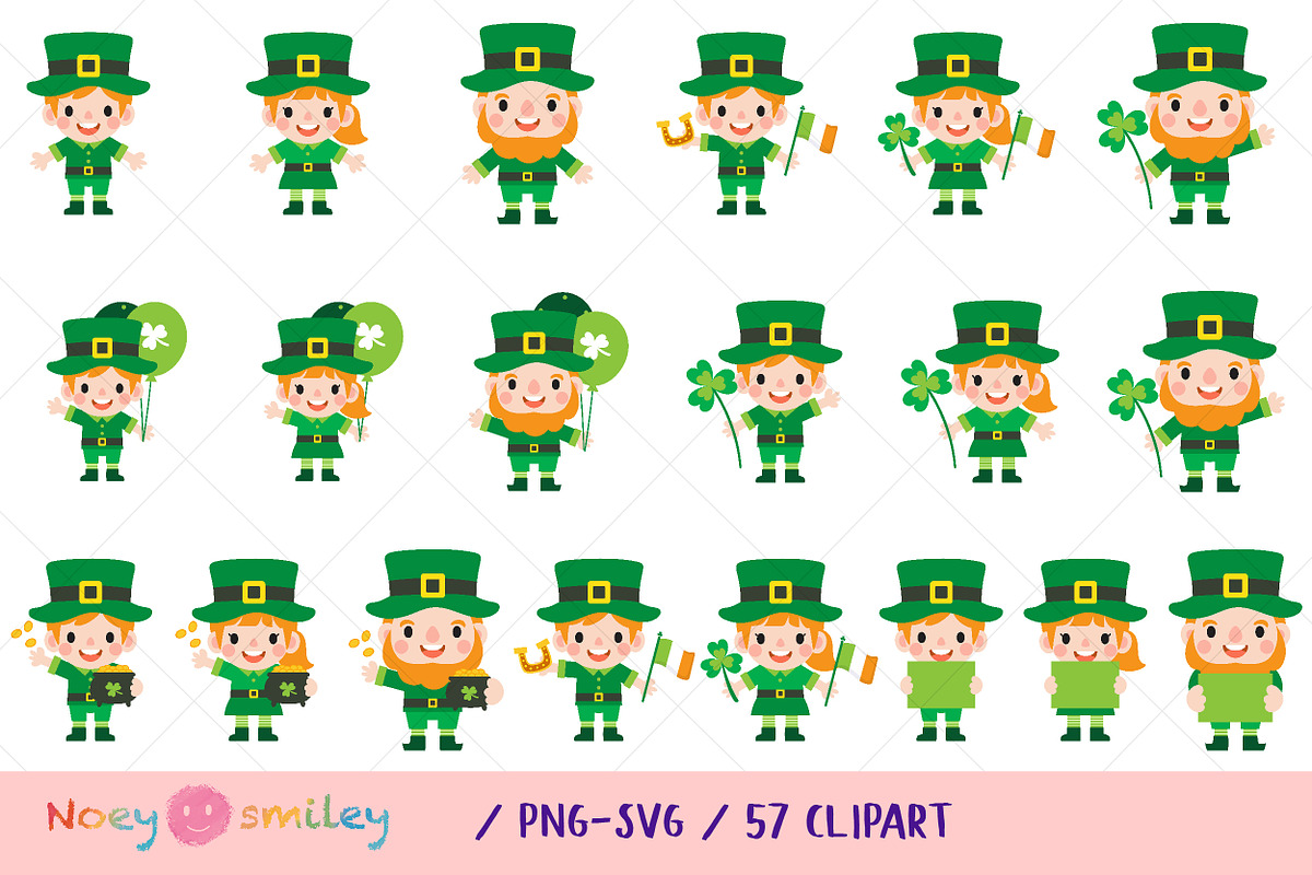 Happy Saint Patrick's Day Clipart, a Person Illustration by Noey smiley (Photo 2 of 10)