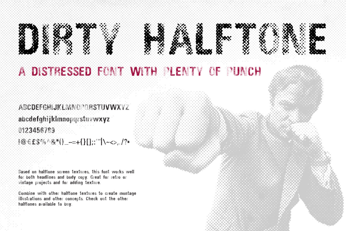 Dirty Halftone Font preview 2