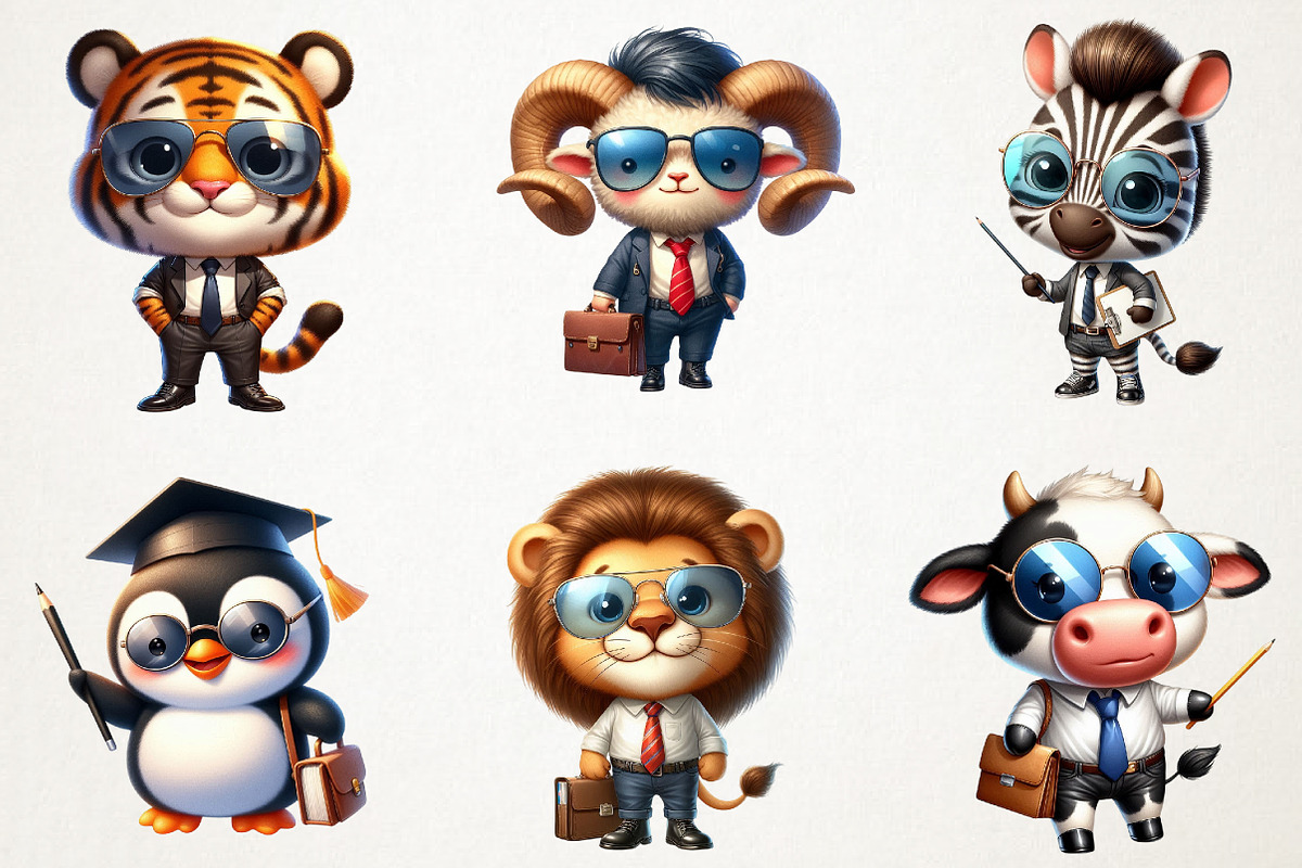 Back to school animals teacher PNG, an Animal Illustration by RobertsArt (Photo 5 of 7)