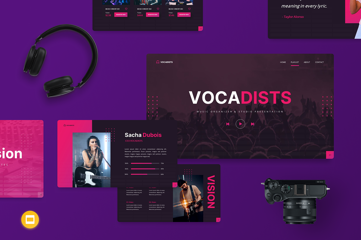 Vocadists - Music Studio Googleslide, a Presentation Template by SquidPixey (Photo 1 of 5)
