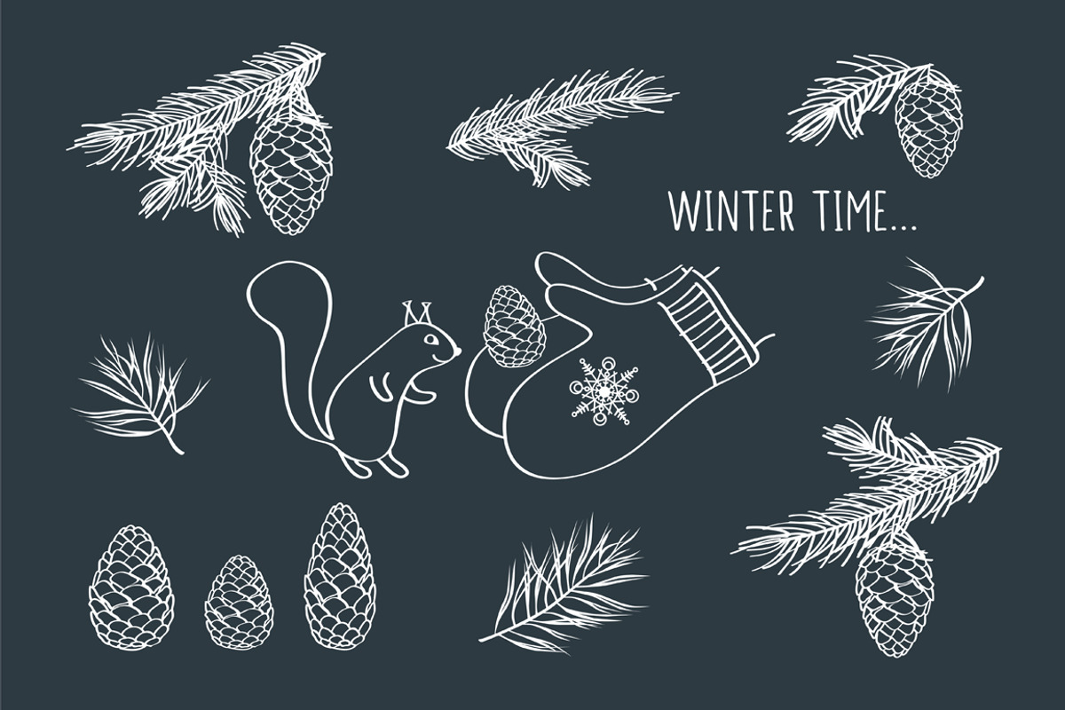 Winter Collection, a Decorative Illustration by Tkoko vectors & patterns (Photo 3 of 15)