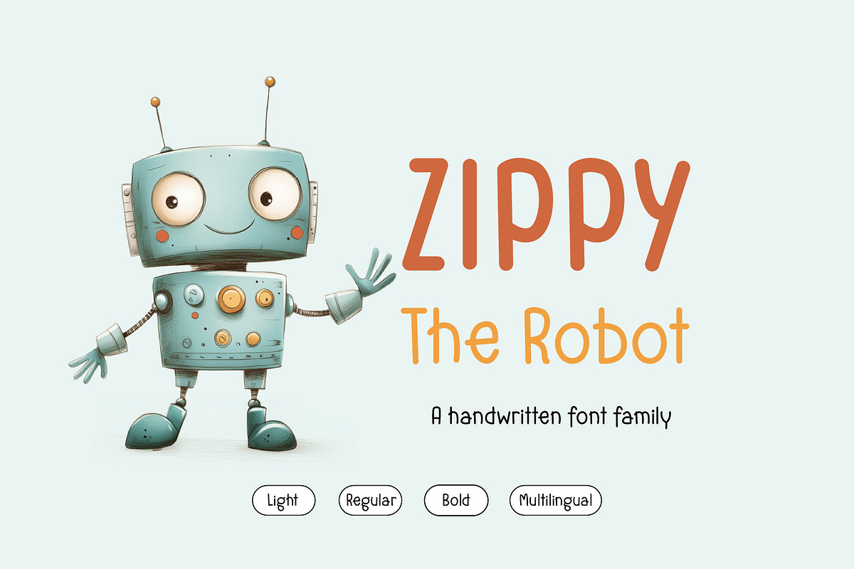Zippy The Robot - Handwritten Font, a Handwritten Font by Kaya Fonts (Photo 1 of 20)