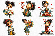 Whimsical Valentine Girl Clipart Png, an Illustration by Craft Nest (Thumbnail 4 of 11)