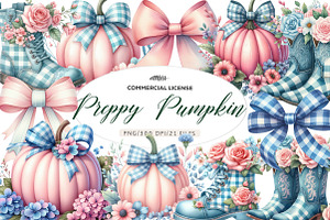 Pastel Preppy Pumpkin PNG, an Illustration by CreationArt