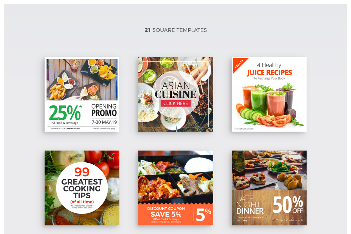 Food Social Media Pack, a Social Media Template by Studio Siv (Photo 2 of 8)
