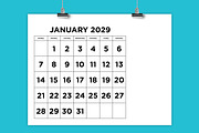 2029 Large Number 8.5x11 Calendar, a Stationery Template by Running With Foxes (Thumbnail 1 of 5)