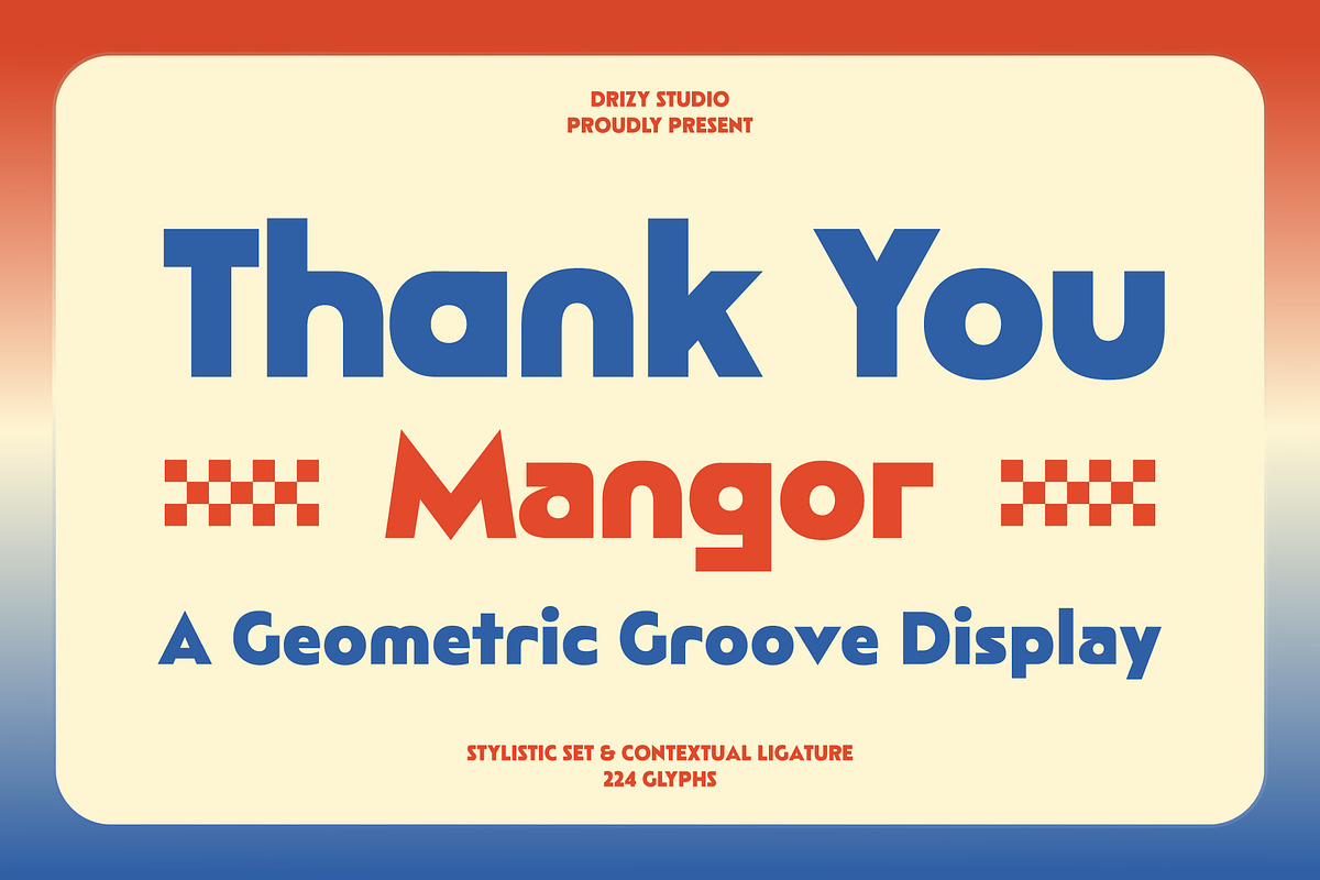 Mangor – Geometric Groove Display, a Sans Serif Font by Drizy (Photo 10 of 10)