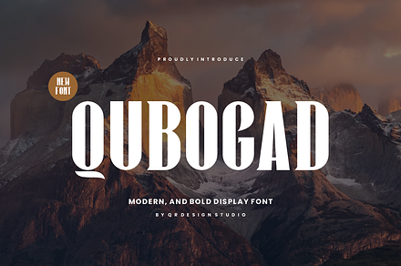Qubogad - Thick & Tall Font, a Serif Font by QR Design Studio