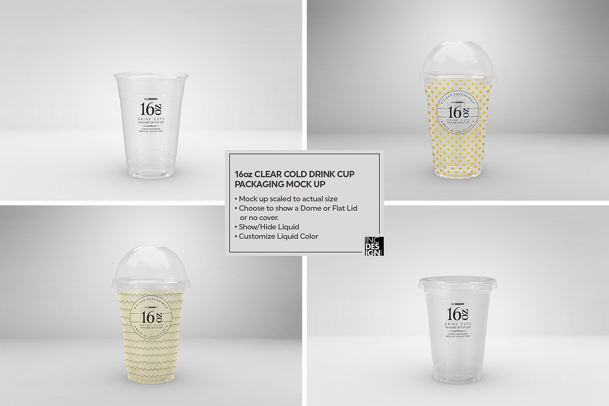 Clear Cold Drink Cups Mockup, a Cups & Container Mockup by INCDesign (Photo 15 of 20)