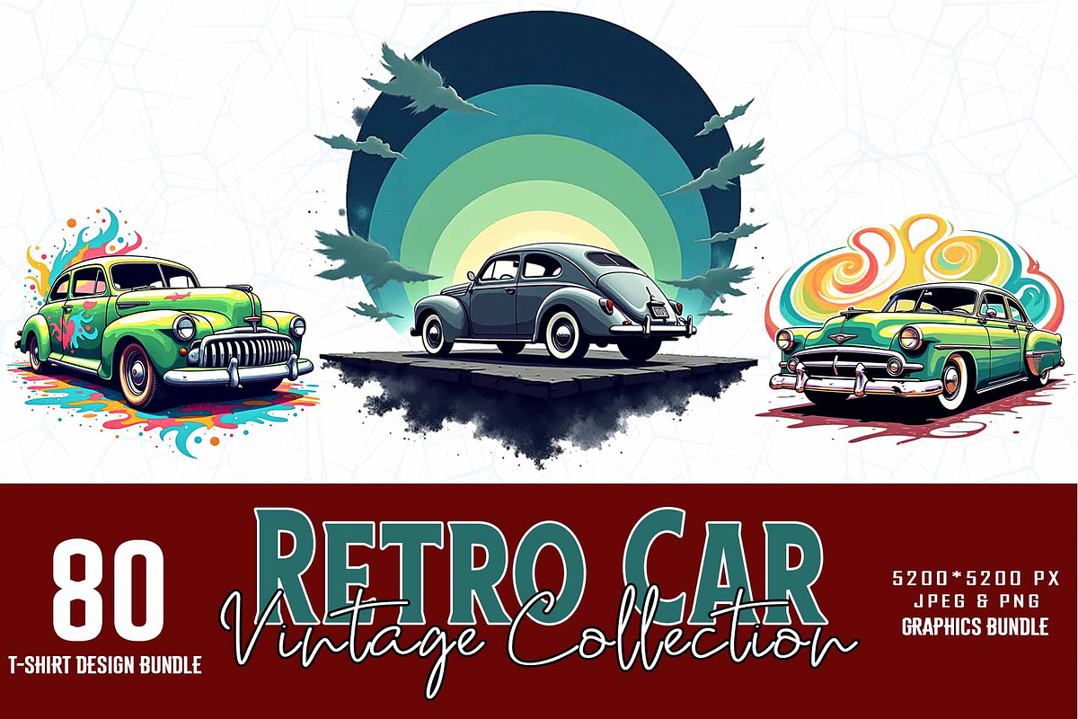 80 Groovy Vintage Car Lover T-shirt, an Illustration by Sofia's Fashion (Photo 1 of 9)