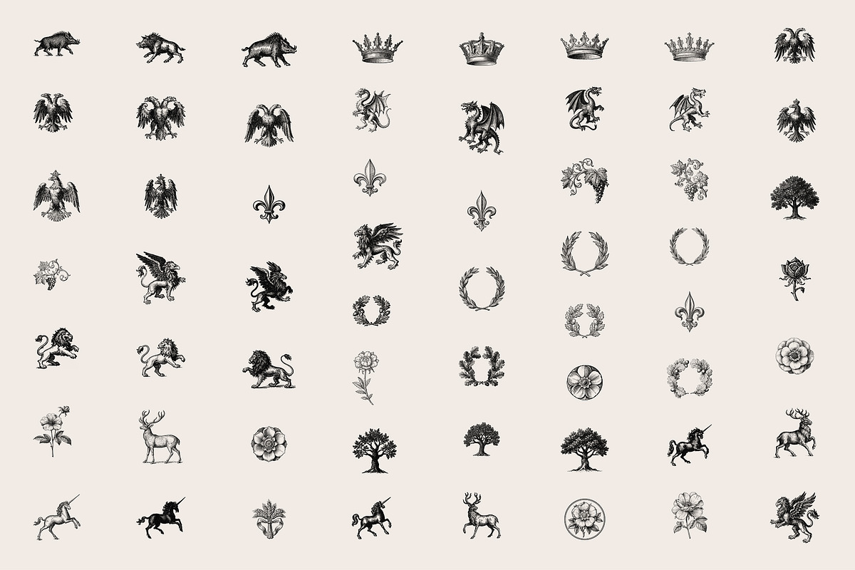Heraldic Symbols Collection, a Decorative Illustration by kavoon (Photo 5 of 10)