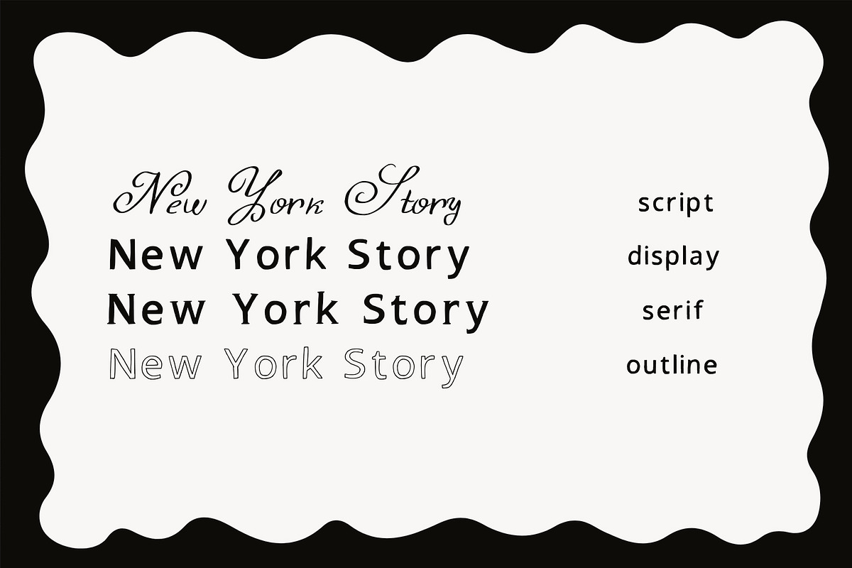 4 in 1 New York Story Retro Fonts, a Script Font by Ashiya Pixel (Photo 16 of 19)