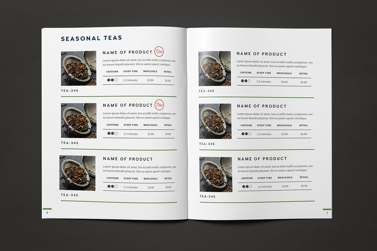 The Tea Leaf Line Sheet + Order Form, a Brochure Template by Hues of Hodges (Photo 4 of 8)