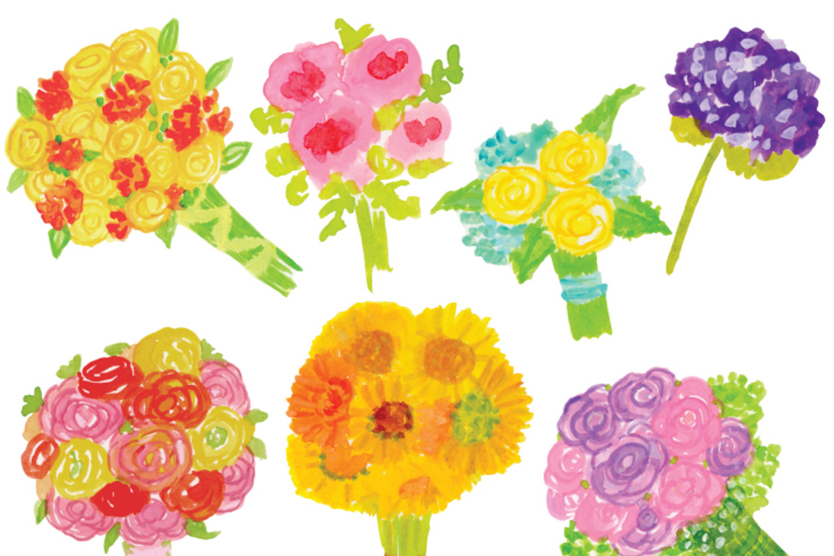 Watercolor Bouquet, an Illustration by Sandra Jones Art (Photo 1 of 2)
