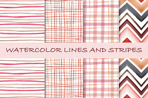 Watercolor Lines And Stripes