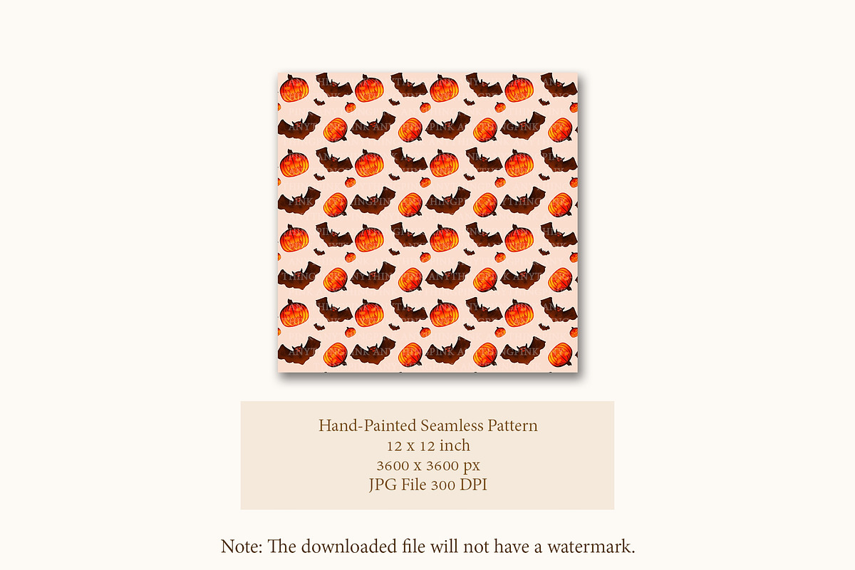 Pumpkin Bat Seamless Pattern, a Pattern Graphic by tchastudio (Photo 2 of 7)