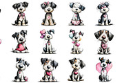 Watercolor Valentines Dog Clipart, an Illustration by DreamArtGraphic (Thumbnail 2 of 4)