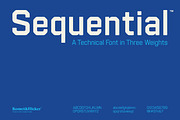 Sequential - A Technical Font, a Sans Serif Font by Komet & Flicker (Thumbnail 1 of 12)