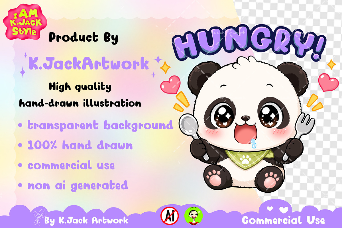 Hungry Panda Animal Clipart, an Animal Illustration by K.JackArtwork (Photo 5 of 6)