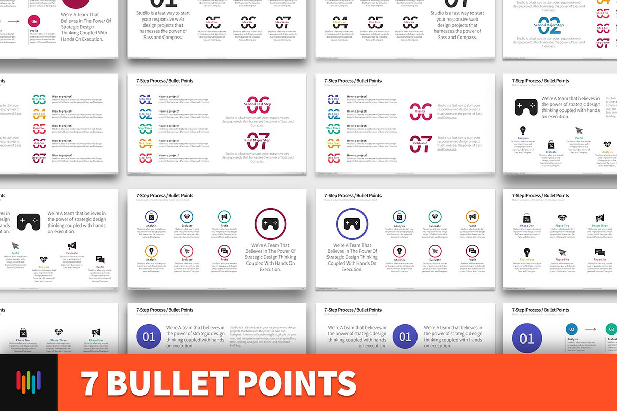 7 Bullet Points PowerPoint Templates, a Presentation Template by Warna Works (Photo 1 of 7)