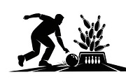 Dynamic bowling player silhouette, an Illustration by Amazin_art (Thumbnail 31 of 31)