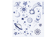 Astronomy and space doodle elements, a Technology Illustration by Elina_Li (Thumbnail 6 of 18)