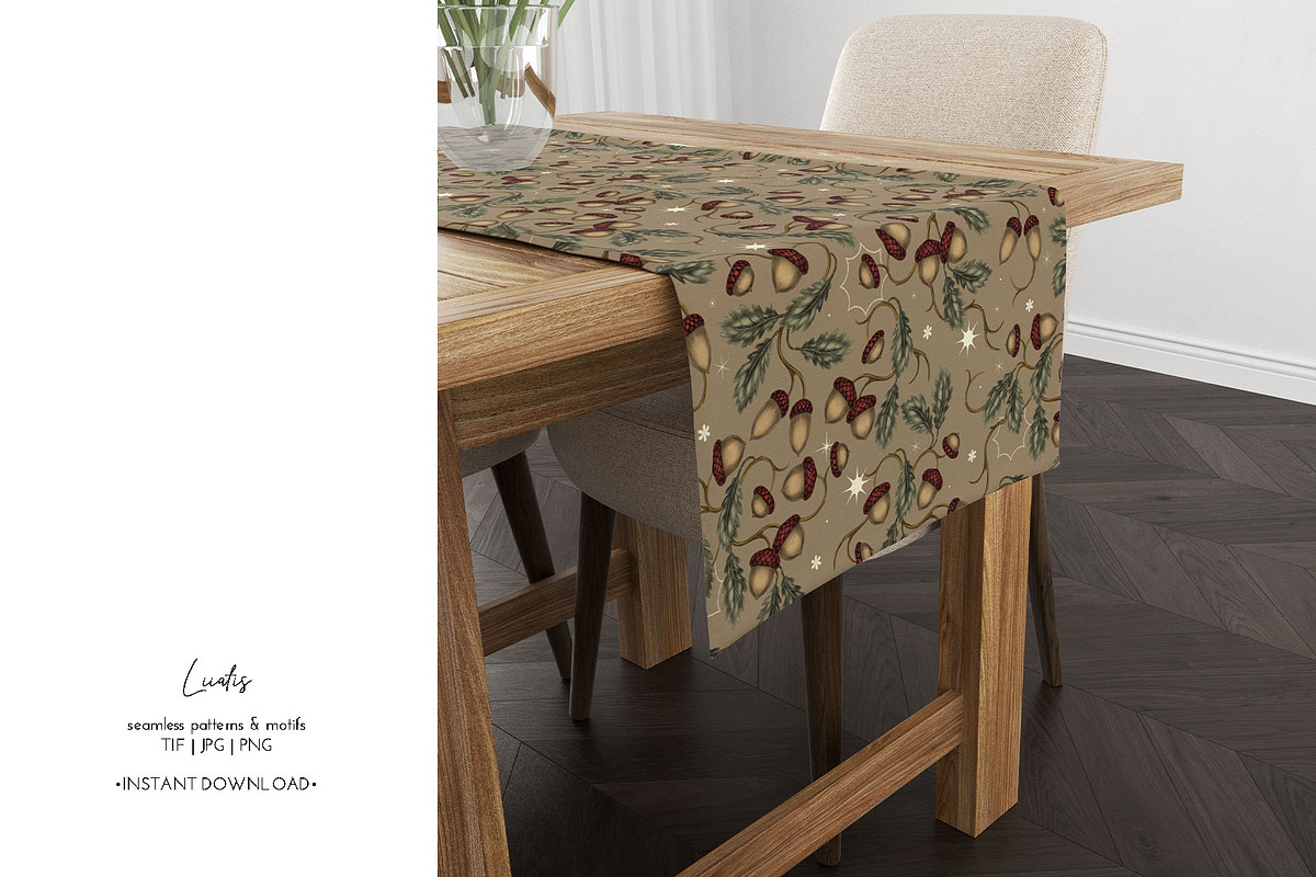 Acorn – Vintage Autumn Pattern, a Pattern Graphic by Liiafis (Photo 9 of 10)