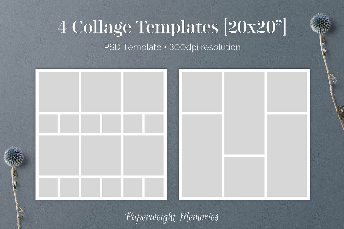 20x20 PSD Collage Board Templates, a Templates & Theme by Paperweight Memories (Photo 3 of 5)
