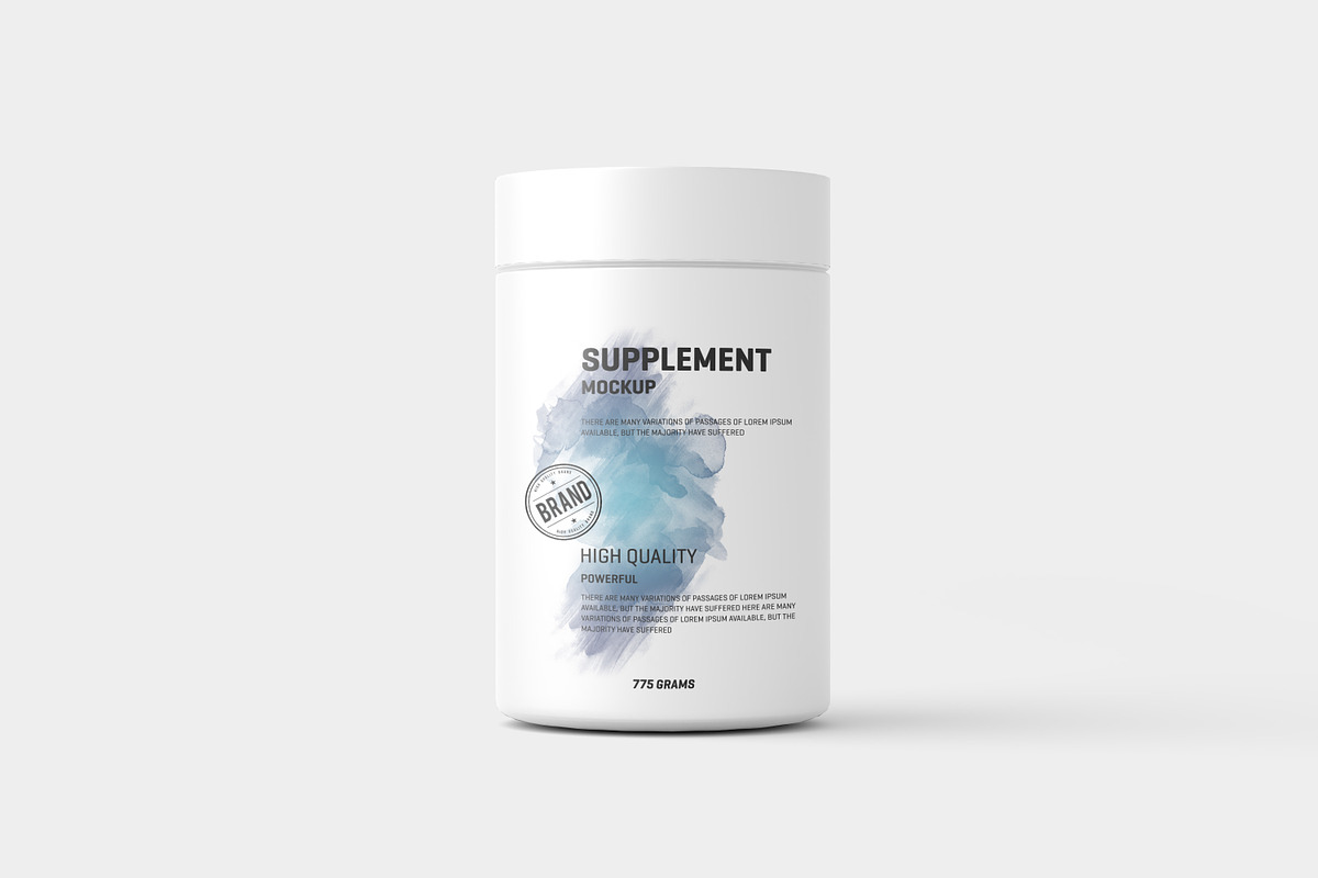 Supplement /Protein Jar Label Mockup, a Cups & Container Mockup by Toasin Studio (Photo 6 of 7)