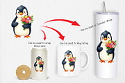 Penguin Spring Bouquet Clipart, a Graphic by Artnoy (Thumbnail 3 of 5)