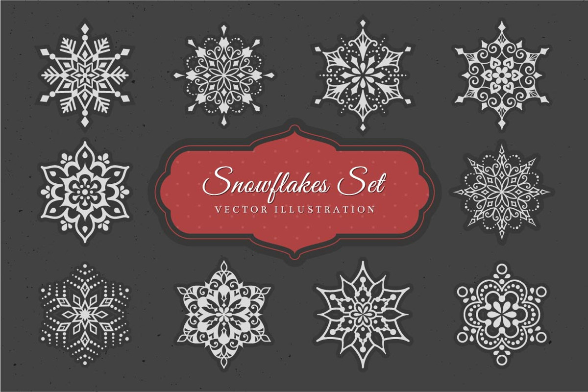 Snowflakes Set, a Decorative Illustration by Solana (Photo 1 of 2)