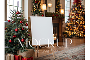 Christmas Sign Mockup with Tree, a Product Mockup by MockupWizard (Thumbnail 1 of 4)