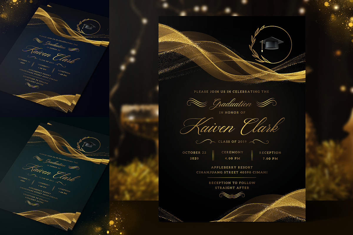 Elegant Graduation Invitation, an Invitation Template by Aarley Kaiven
