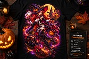 Midnight Moon Witch, a Seasonal Illustration by HyeRi (Thumbnail 1 of 4)
