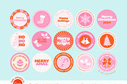 Round Xmas Retro Sticker Templates, a Stationery Template by Hell Yeah Designs (Thumbnail 6 of 8)