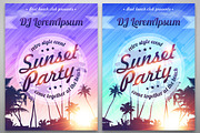 4 EPS Sunset Party posters templates, a Flyer Template by Art of Sun (Thumbnail 3 of 4)