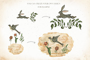 Watercolor vintage garden set, an Object Graphic by OrangePeafowlArt (Thumbnail 3 of 18)
