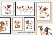 15 Bundle Watercolor Baby Cow Milk, an Animal Illustration by Morspective (Thumbnail 4 of 8)