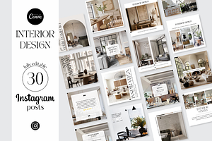 Interior Design Instagram Template, a Social Media Template by yesitisprintable