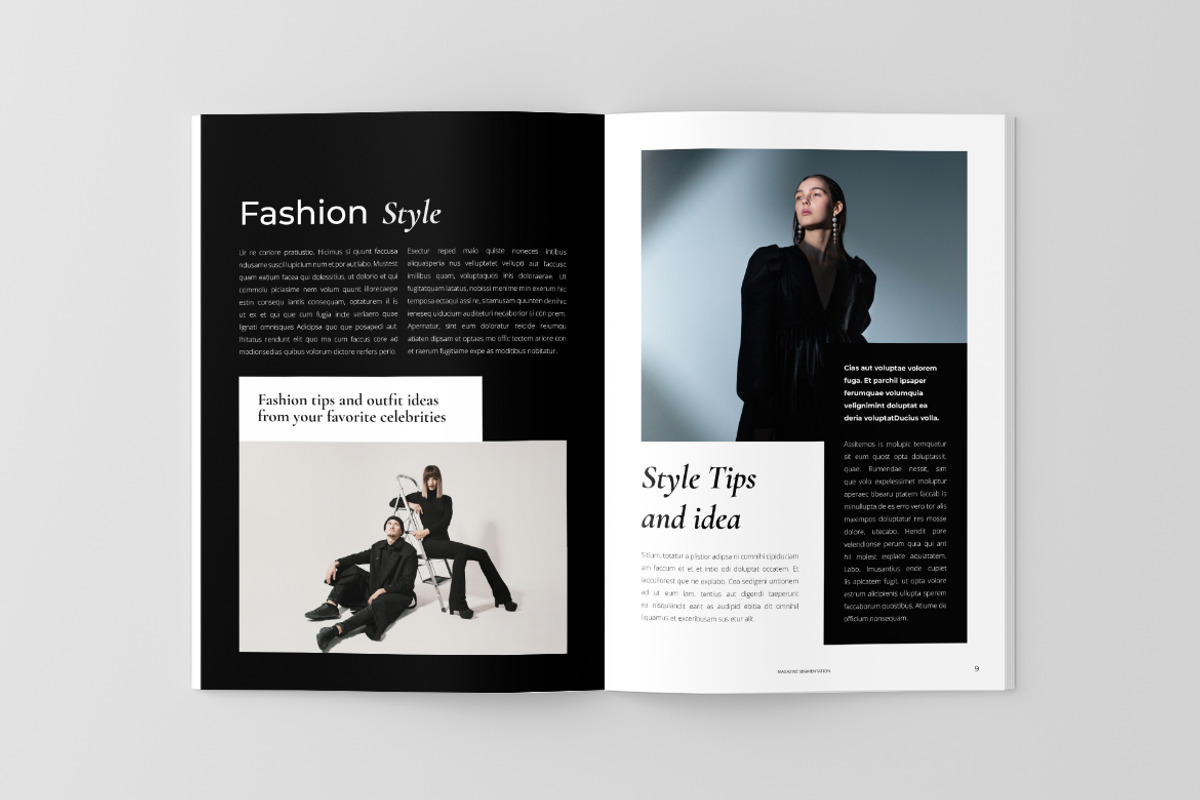 Black White Fashion Magazine Templat, a Magazine Template by UICreative (Photo 4 of 4)