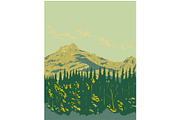 Mount Yamnuska in Canada WPA Poster, a Decorative Illustration by patrimonio (Thumbnail 1 of 3)