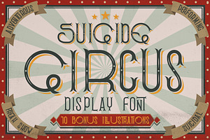 Suicide circus font + bonus designs