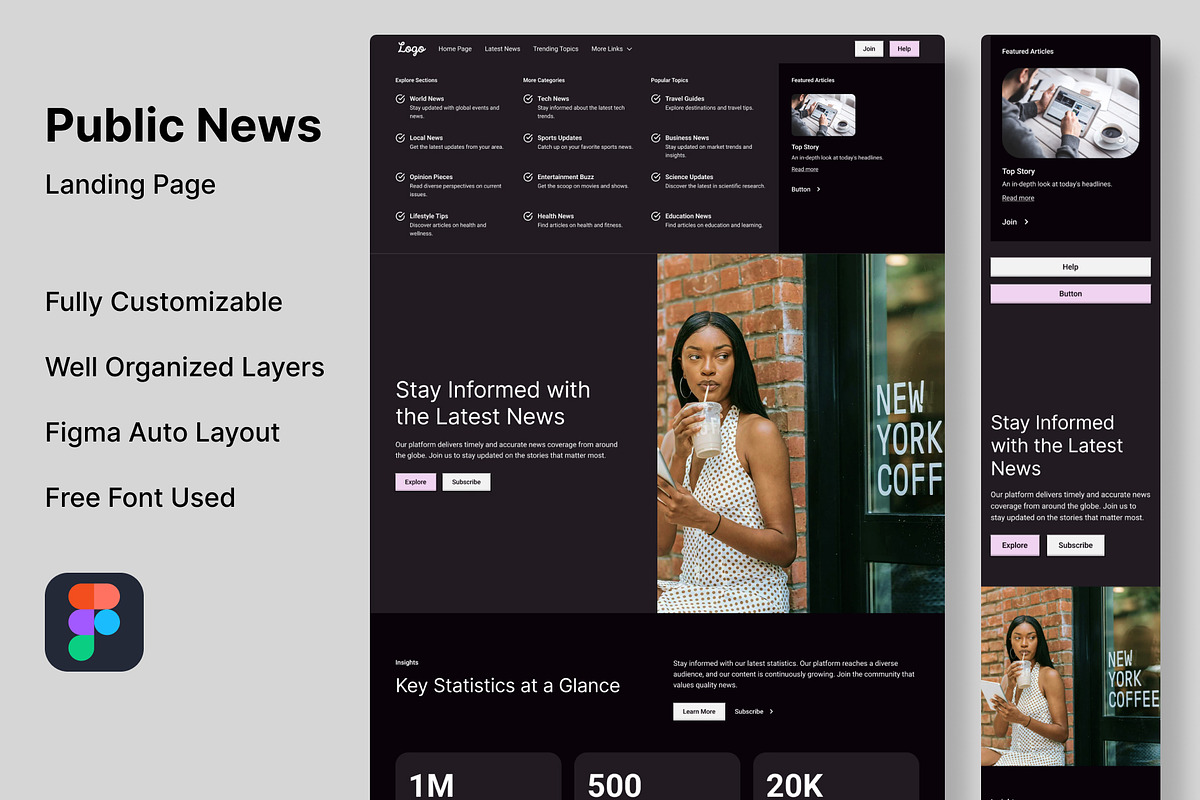 Public News - Landing Page Template, a Websites & App Template by RPWDS (Photo 1 of 3)