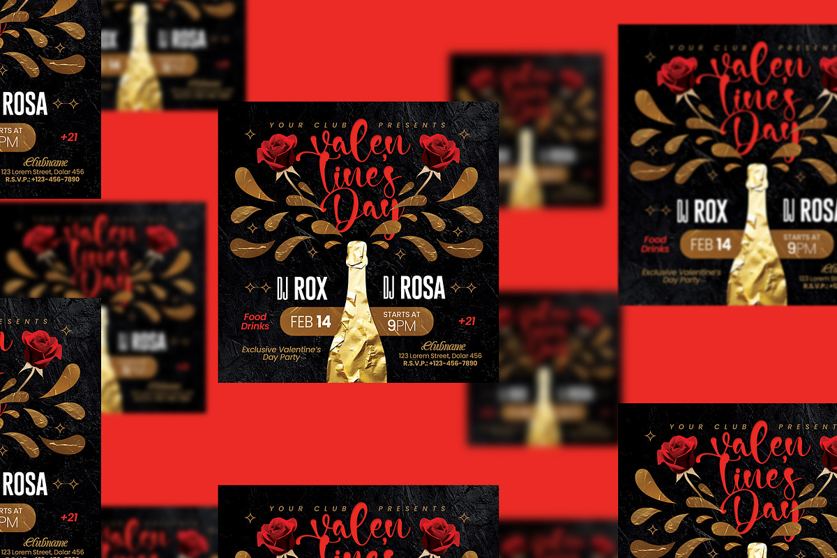 Valentines Day Party Flyer Template, a Flyer Template by Satgur Graphic Design (Photo 5 of 6)