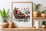 Christmas Santa Claus Sleigh Clipart, a Work Illustration by Craft Nest (Thumbnail 4 of 5)