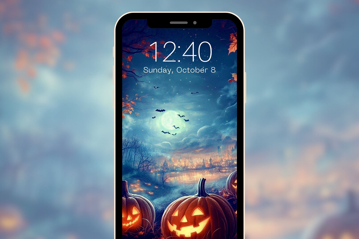 Spooky Halloween Phone Wallpaper, a Graphic by Kalindiprints (Photo 5 of 6)
