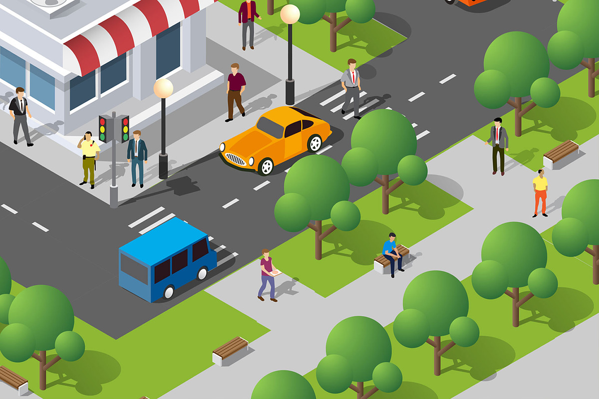 People walking around the city, a Person Illustration by AlexZeL (Photo 4 of 7)