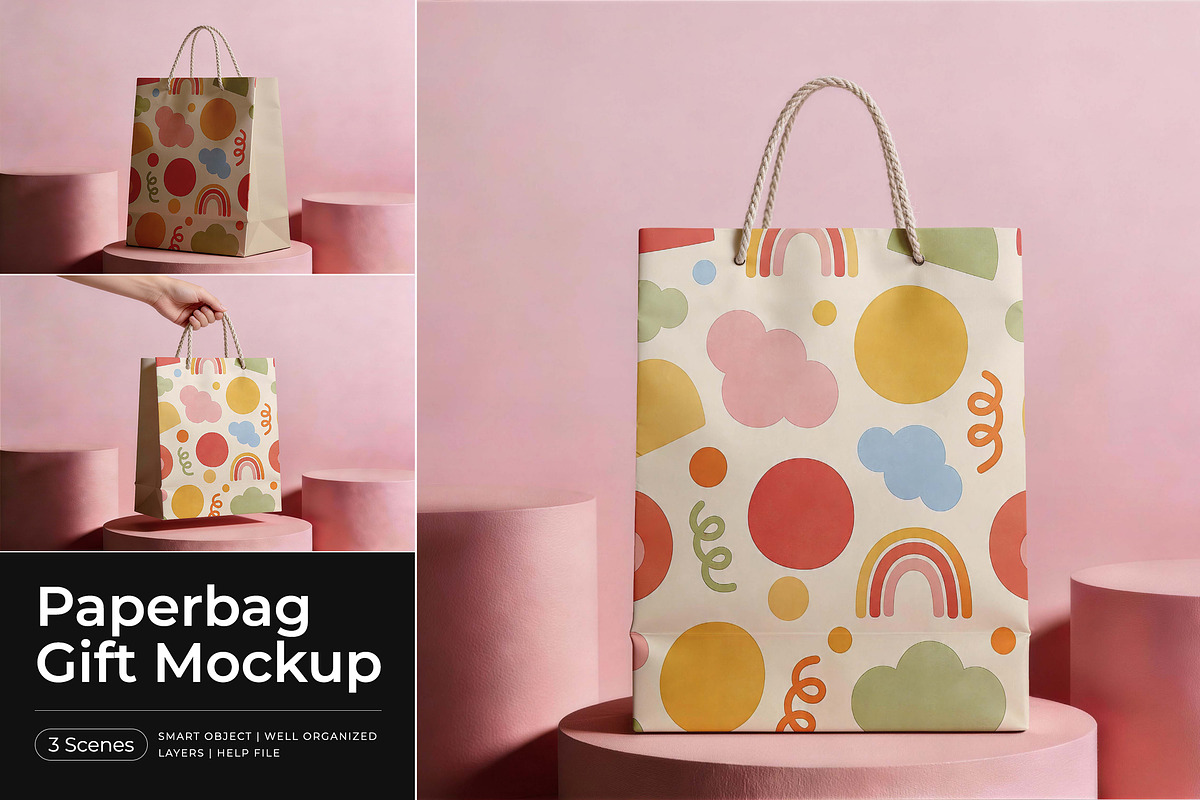Paperbag Gift Mockup, a Product Mockup by Pitchlook.Studio (Photo 1 of 4)
